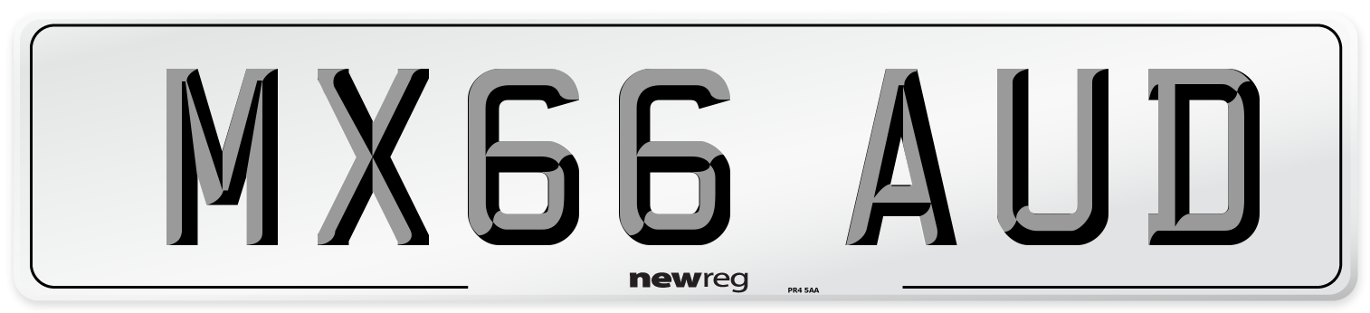 MX66 AUD Number Plate from New Reg